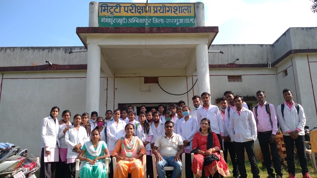 Four Days Training on Soil analysis at Soil Center Ambikapur by M.Sc. Chemistry Students under social outreach program  