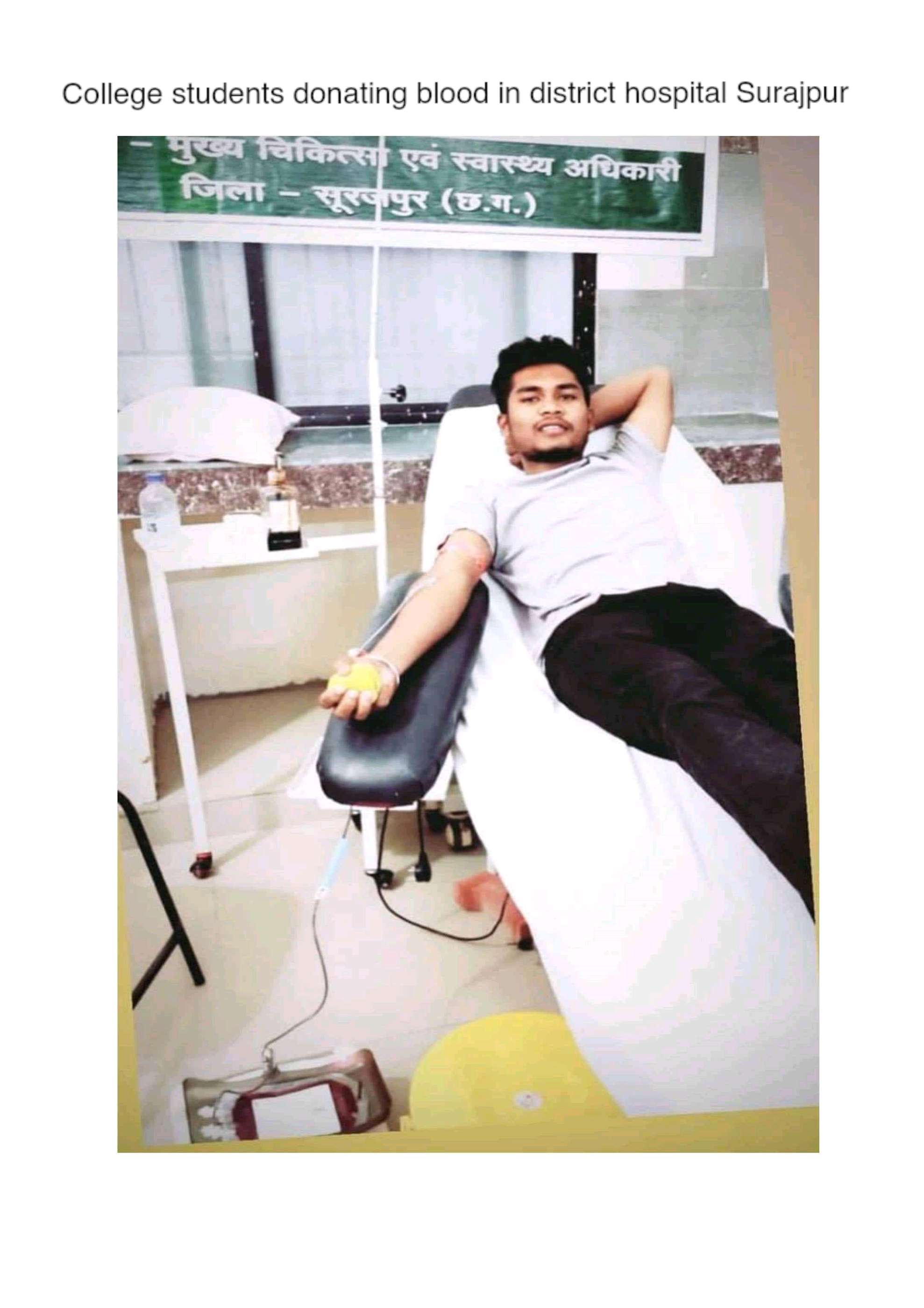 Blood donation practice by college students and staffs